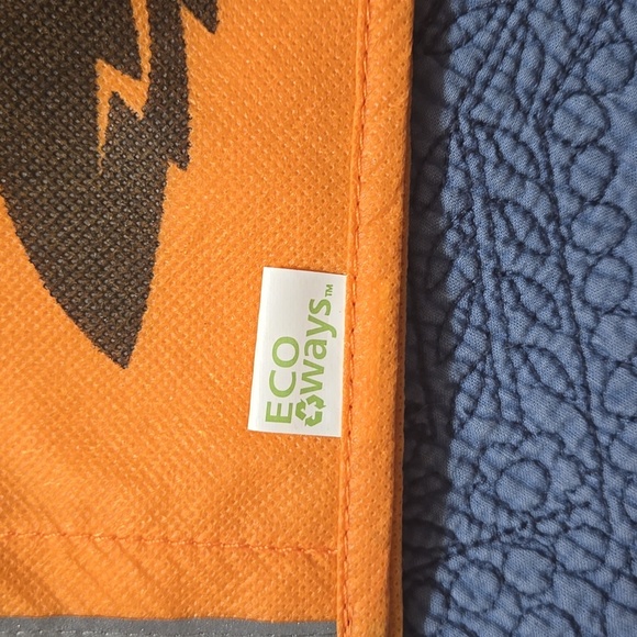 Ecoways Orange Black Cat Tote Bag 12 x 10 x 6 Inches - Picture 3 of 5